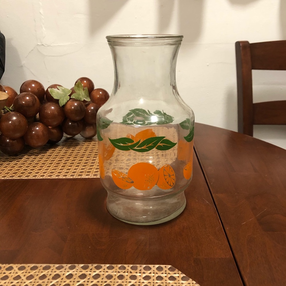 Vintage Anchor Hocking Orange Juice Glass Pitcher - Picture 3 of 3